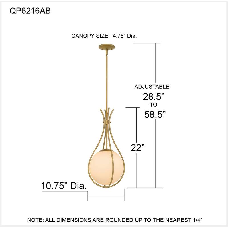 Aliyah 1-Light Aged Brass Mini Pendant Light