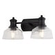 preview thumbnail 8 of 10, VAXCEL Beloit Matte Black Farmhouse Bathroom Vanity Lighting Wall Fixture, Clear Seeded Glass Shade, Dimmable
