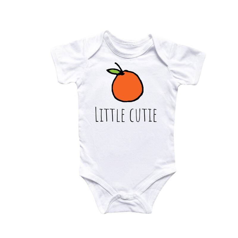 Orange Fruit Vegan - Baby Boy Girl Clothes Infant Bodysuit Funny Cute Newborn - White - 6-9M