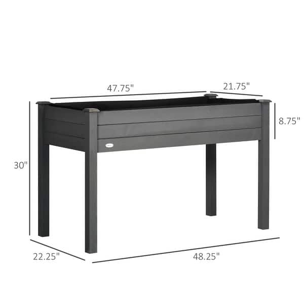 Outsunny Raised Garden Bed w/ PE Cover, Use for Patio, Garden