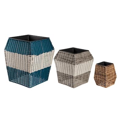High Resin Wicker Planter (Set of 3)