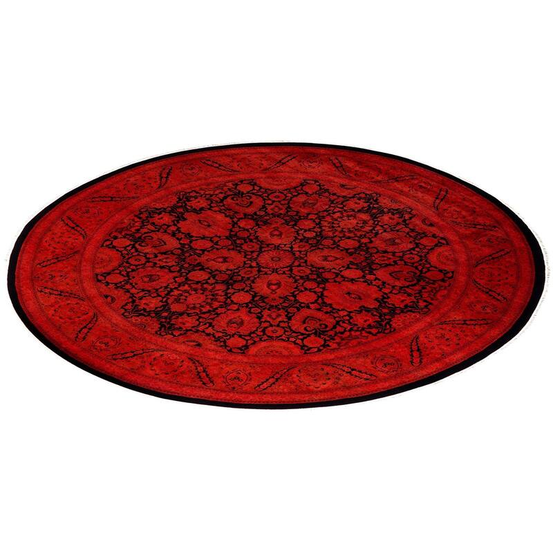 Fine Vibrance, One-of-a-Kind Hand-Knotted Area Rug - Orange, 8' 1" x 8' 1" - 8' 1" x 8' 1"