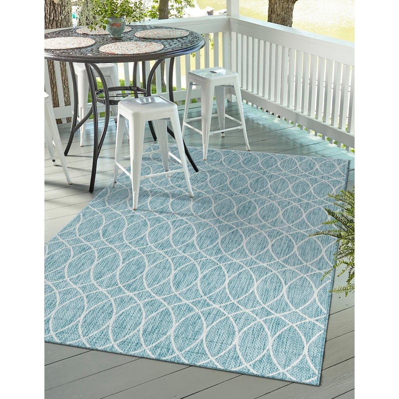Outdoor Khence Collection Area Rug - Light Aqua - 3'x5'3"