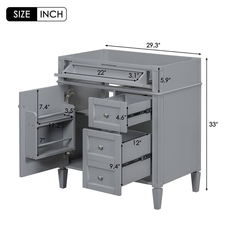 30'' Bathroom Vanity with Top Sink Set, Sink Bathroom Vanity