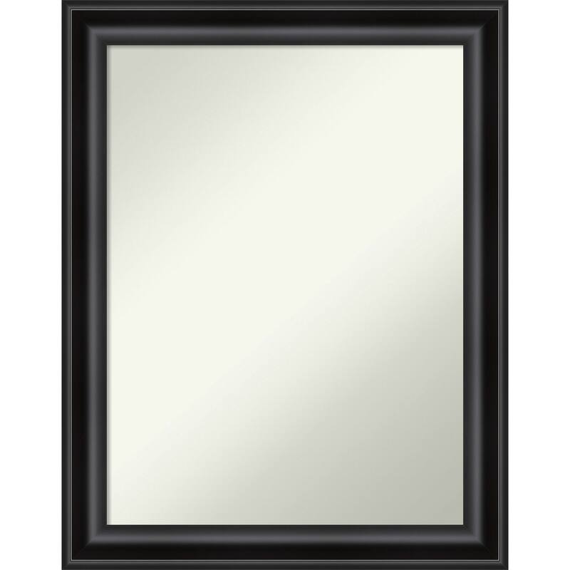 Non-Beveled Bathroom Wall Mirror - Grand Black Narrow Frame