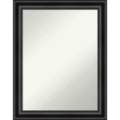 Non-Beveled Bathroom Wall Mirror - Grand Black Narrow Frame