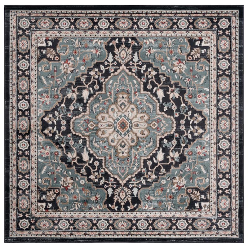 SAFAVIEH Lyndhurst Jill Traditional Oriental Rug - 7' Square - Anthracite/Teal
