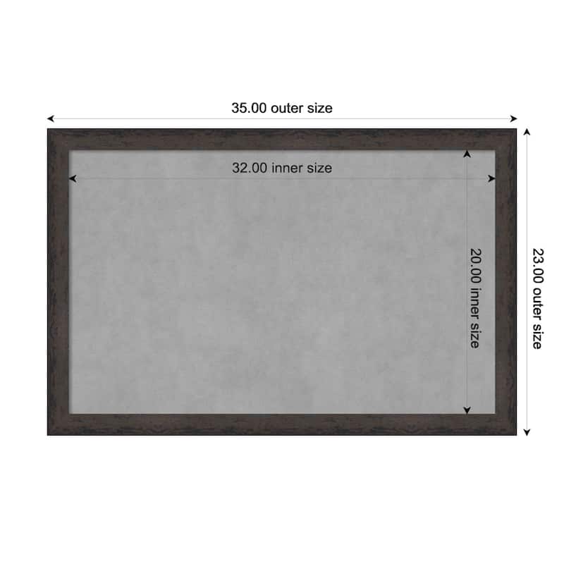 Amanti Art Dappled Black Brown Narrow Framed Magnetic Board - Board Size 32x20