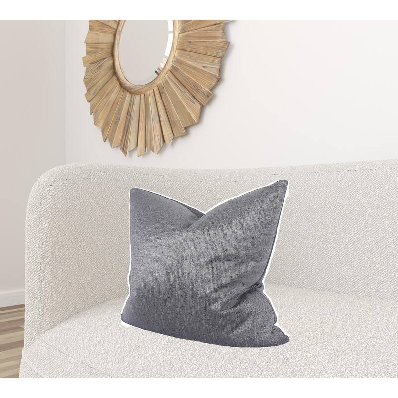 HomeRoots 22" X 22" Gray Polyester Zippered Pillow