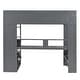 preview thumbnail 16 of 14, Dark Gray Twin Size Solid Wood MDF Gaming Loft Bed with Desk, Multi-storage Shelves, LED and Charging Station