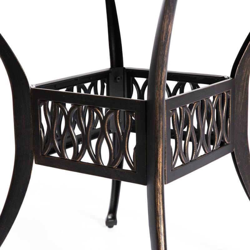 Indoor and Outdoor Bronze Dinning Set 4 Chairs with 1 Table - N/A