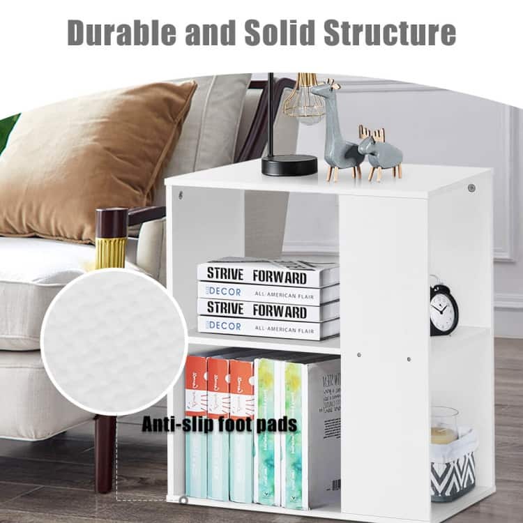 2-Tier Side End Table with Storage Shelves - 20.5" x 11.5" x 23.5" (L x W x H)