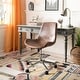 preview thumbnail 1 of 7, SAFAVIEH Fletcher Brown/Chrome Swivel Office Chair - 21.5" x 25.5" x 32.2"