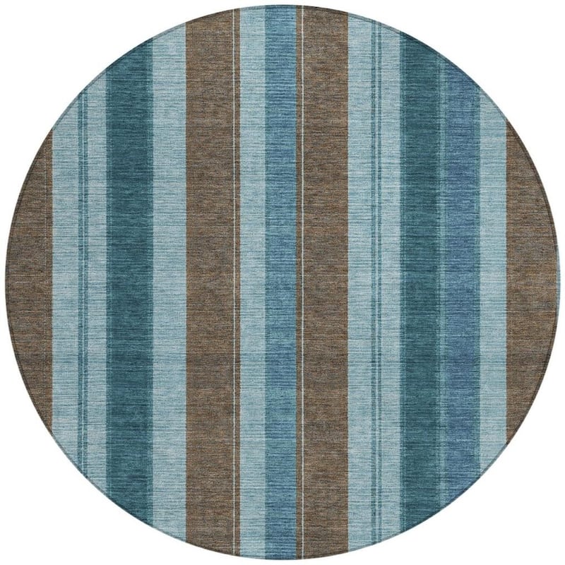 HomeRoots Striped Transitional Rectangle Outdoor Rug