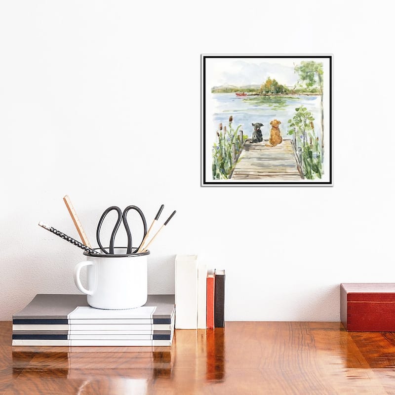 iCanvas "Lake Buddies" by Sally Swatland Framed Canvas Print