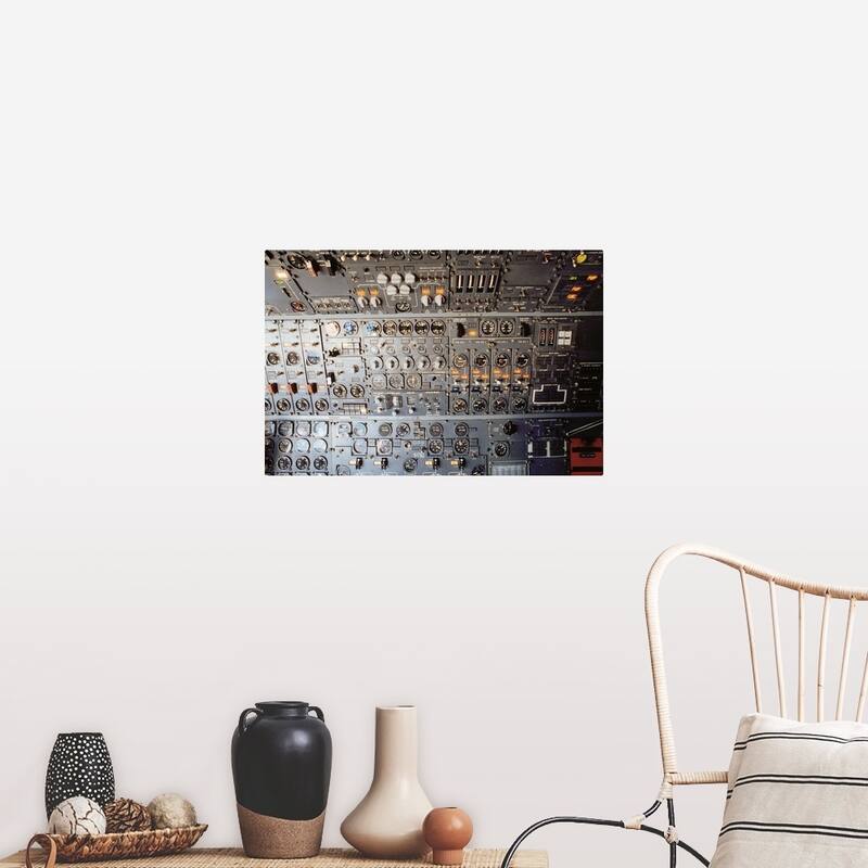 "Airplane cockpit control panel" Poster Print - Multi - 30 x 20