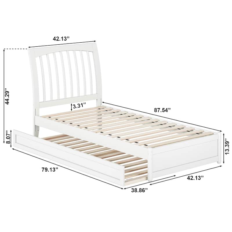 Roslyn Platform Bed with Modern Panel Footboard and Twin XL Trundle
