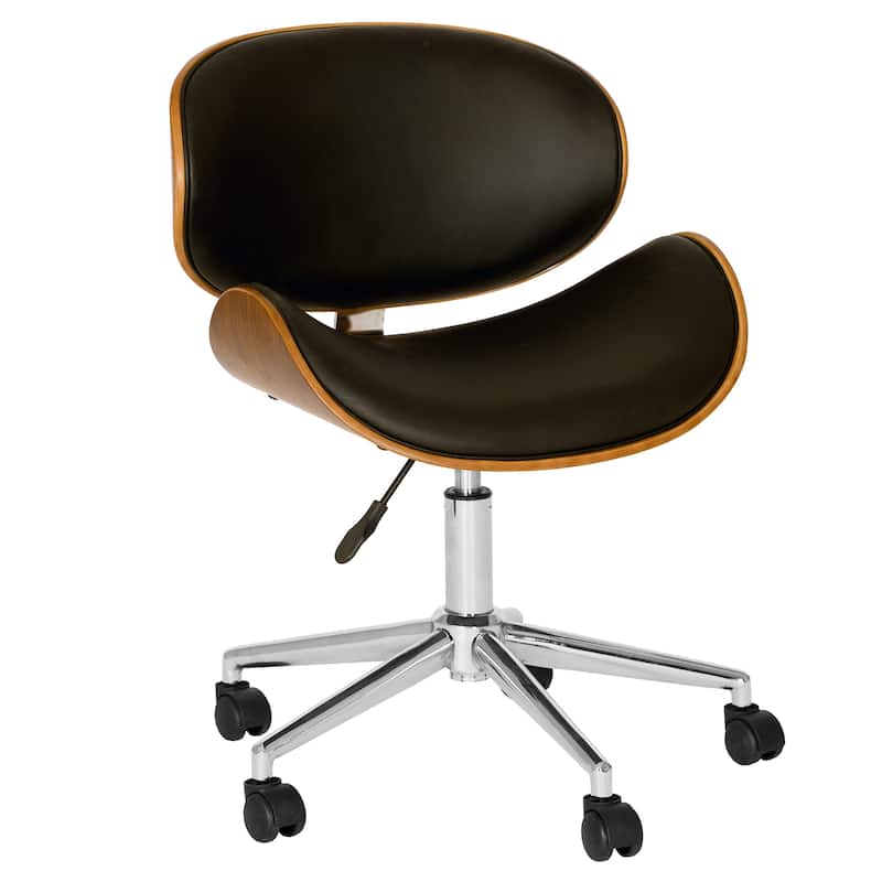 Daphne Mid-Century Modern Black or Gray Upholstered Adjustable Office Chair