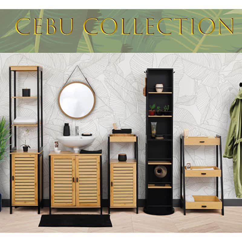 Toilet Paper Storage Cabinet with Dispenser Toilet Organizer - 7.2'L x 7.2"W x 29.9"H