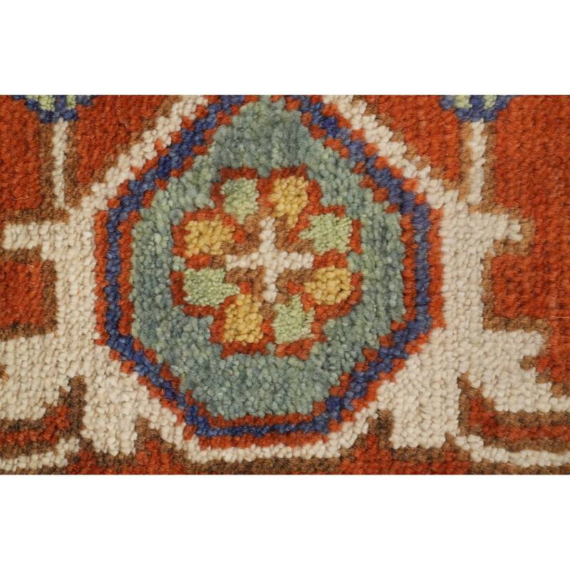 Hand Knotted Oriental 100% Wool Carpet Traditional Medallion Green Heriz (serapi) Area Rug - 11' 11'' X 8' 11''