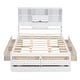 preview thumbnail 41 of 42, Bookcase Captains Bed with Built-in Storage Shelf Headboard and 8 Drawers, Wood Storage Platform Bed Frame Space Saving Bed