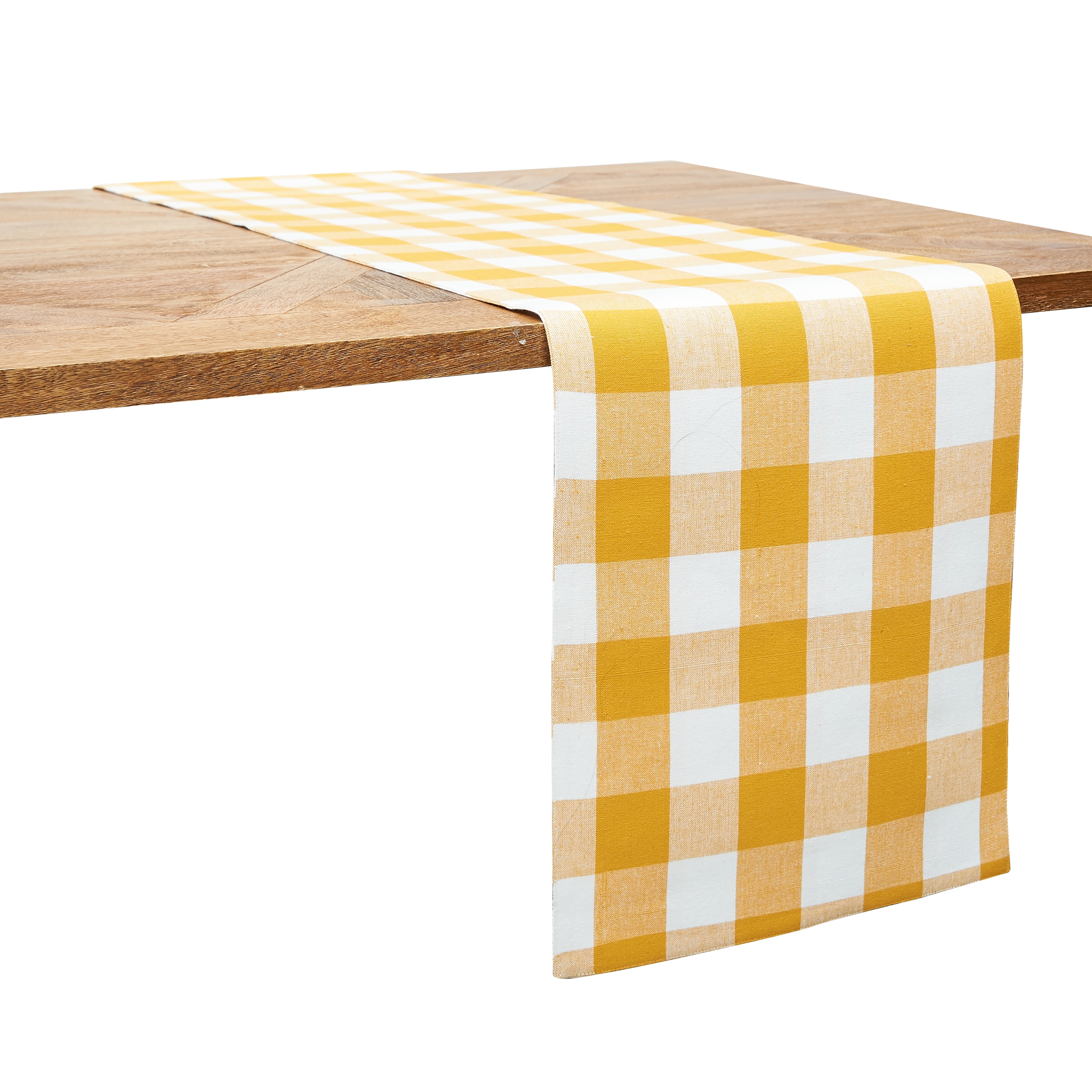 Franklin Ochre Gingham Check Table Runner