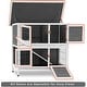 preview thumbnail 27 of 30, Lovupet Rabbit Hutch Cage with Pull Out Tray, 2 Stroy Outdoor Indoor Wooden Bunny Cage, Rabbit House 0323