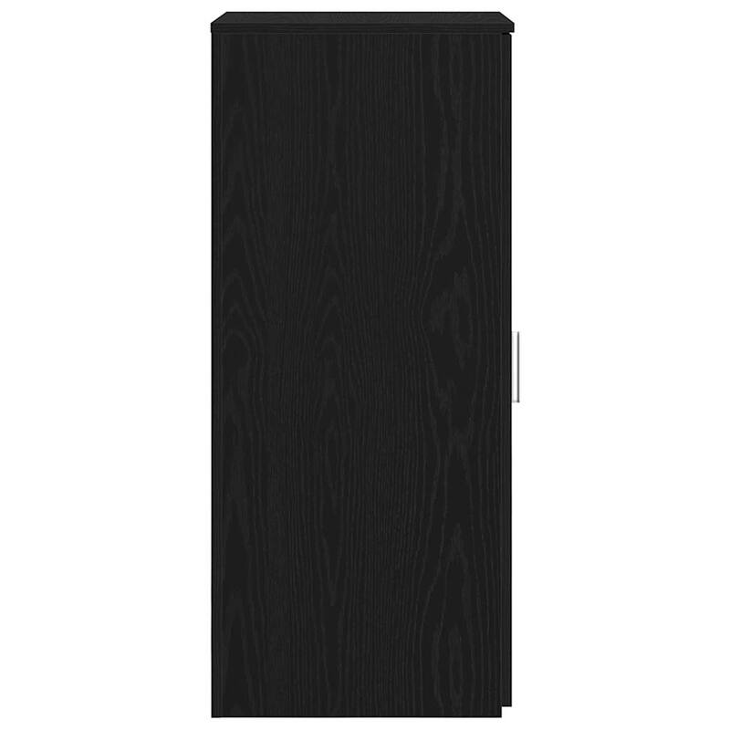 vidaXL Storage Cabinet Black Engineered wood Compact Storage Cabinet - 17.7 x 15.7 x 40.7 in