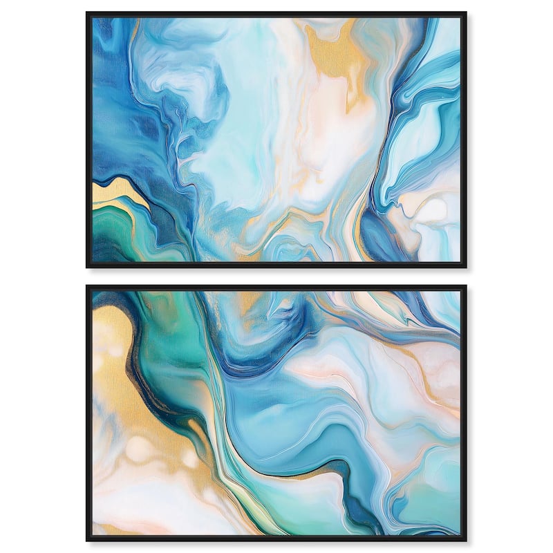Visions Pastel II Canvas Set of 2 by Art Remedy - 54" x 36" - Black