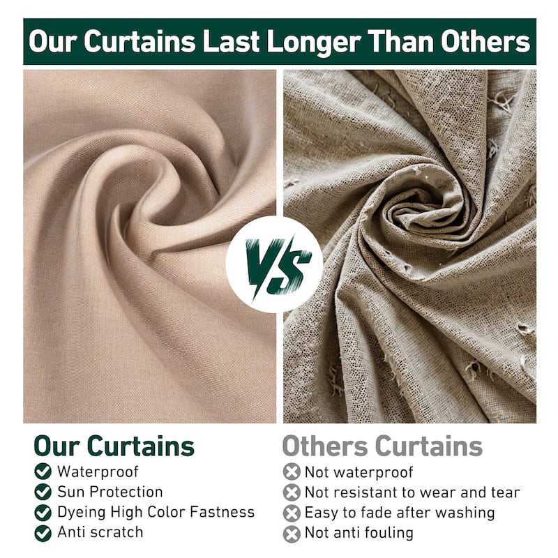 Gazebo Curtain Replacement Universal 4-Panel Sidewalls 10' x 10', Outdoor Gazebo Privacy Curtains with Zipper (Curtain Only)