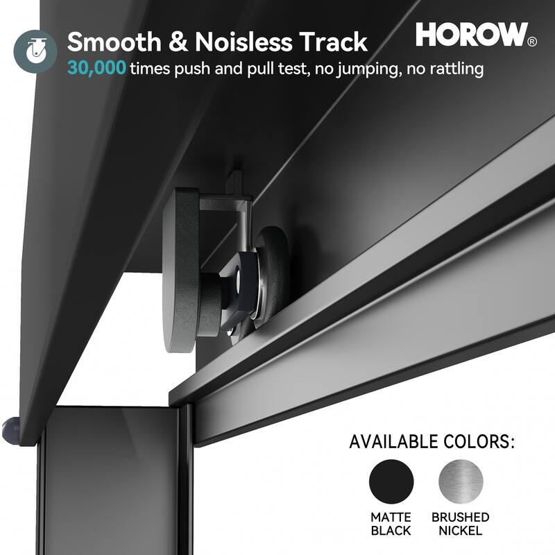 HOROW 44 to 48 Inch Wide 72 Inch High Double Sliding Semi Frameless Shower Door in Brushed Nickel with Clear Glass