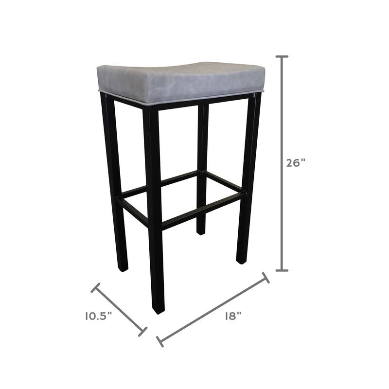 Tempo Furniture Soho Backless Stationary 26" Counterstool/30" Barstool Matte Black Powder Coat Finish by Furnish Theory