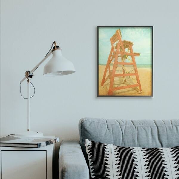 Shop Black Friday Deals On Stupell Industries Vintage Summer Red Lifeguard Chair Beach Sand Photograph Framed Wall Art Overstock 31753312