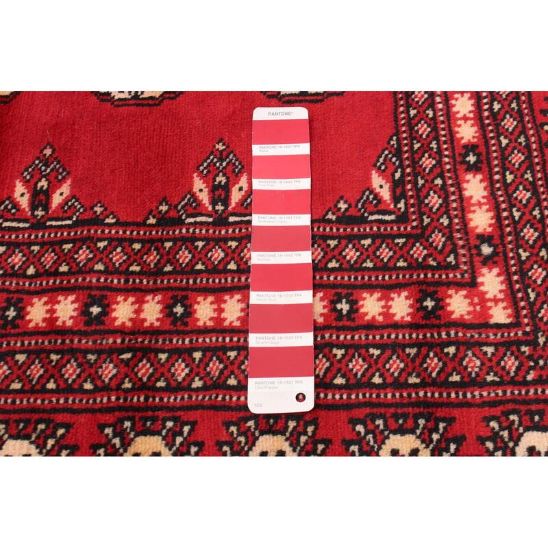 ECARPETGALLERY Hand-knotted Finest Peshawar Bokhara Red Wool Rug - 8'3 x 10'2