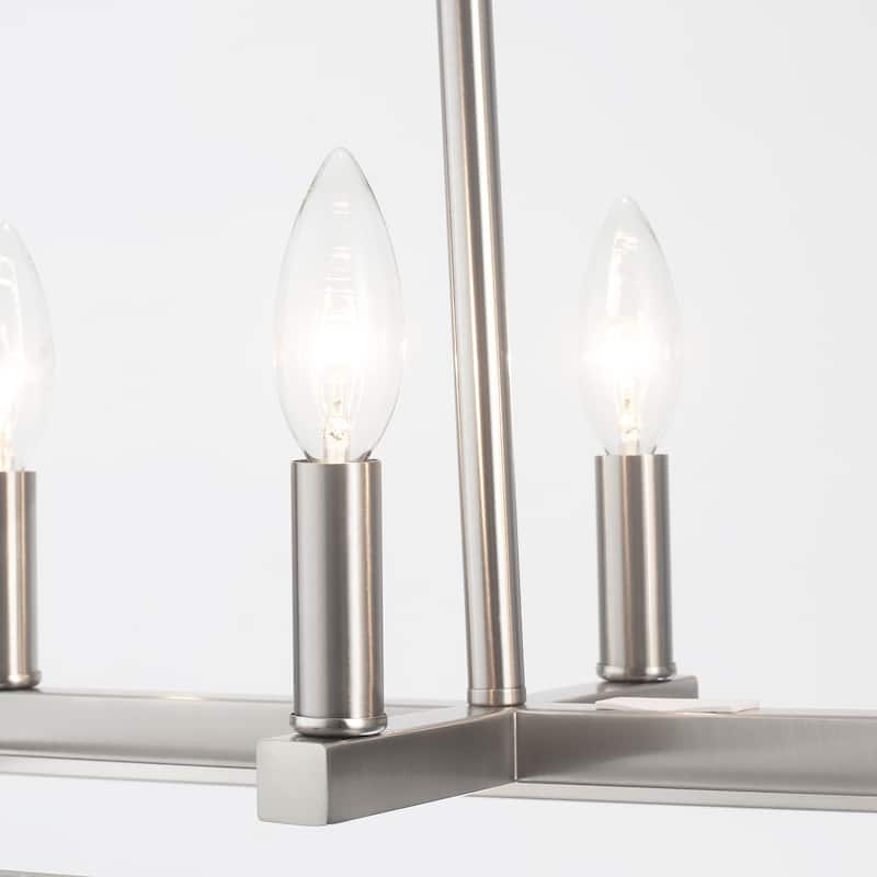37.79" Wide 7-Light Traditional Farmhouse Rectangle Chandelier, Semi Flush Mount Chandelier, Kitchen Island Chandelier