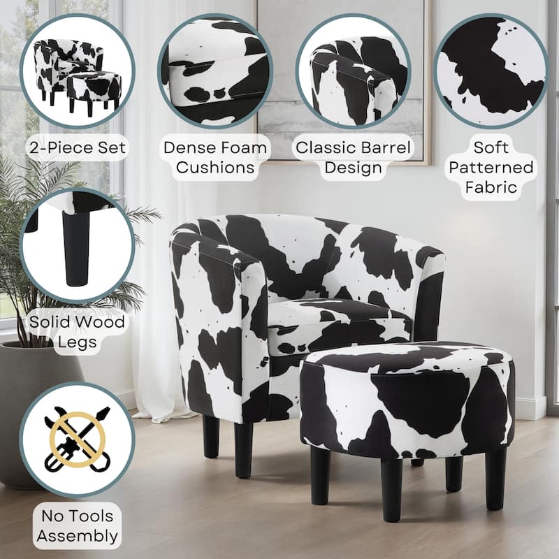 Convenience Concepts Take a Seat Churchill Accent Chair with Ottoman