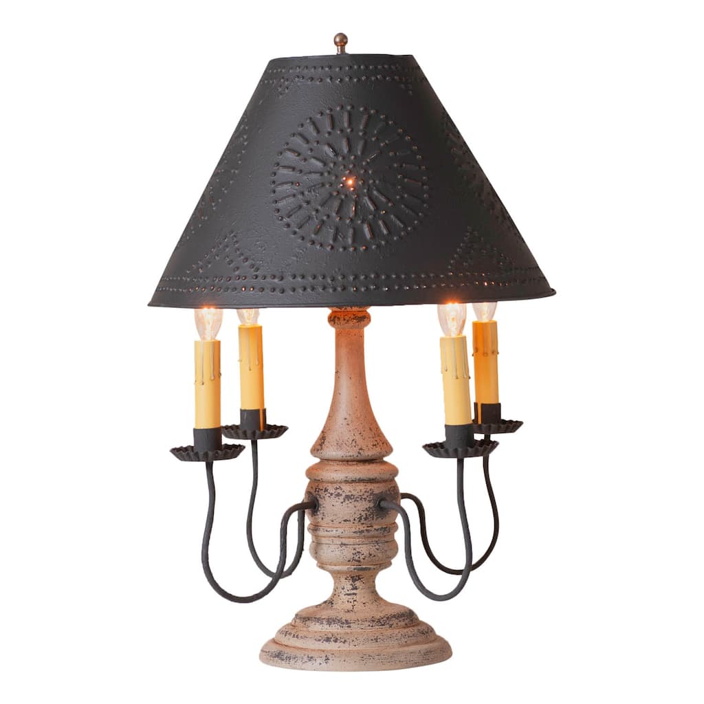 Irvins Country Tinware Jamestown Wood Table Lamp - Buttermilk - 21.5 X 15 X 15 inches