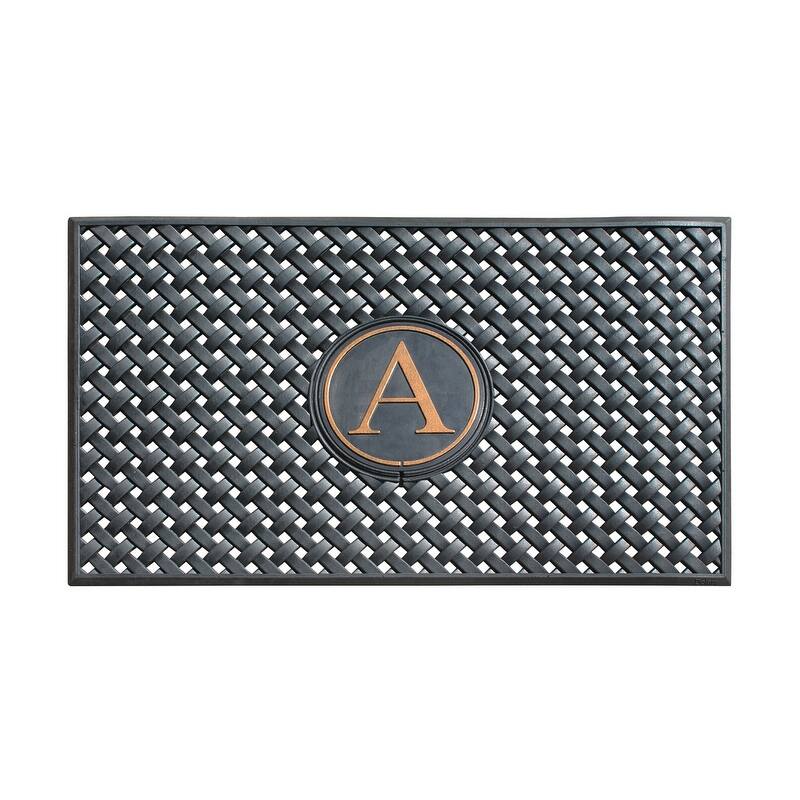 A1HC 100% Pure Rubber Monogrammed Front Door Mat 24" x39" Indoor Outdoor Doormat