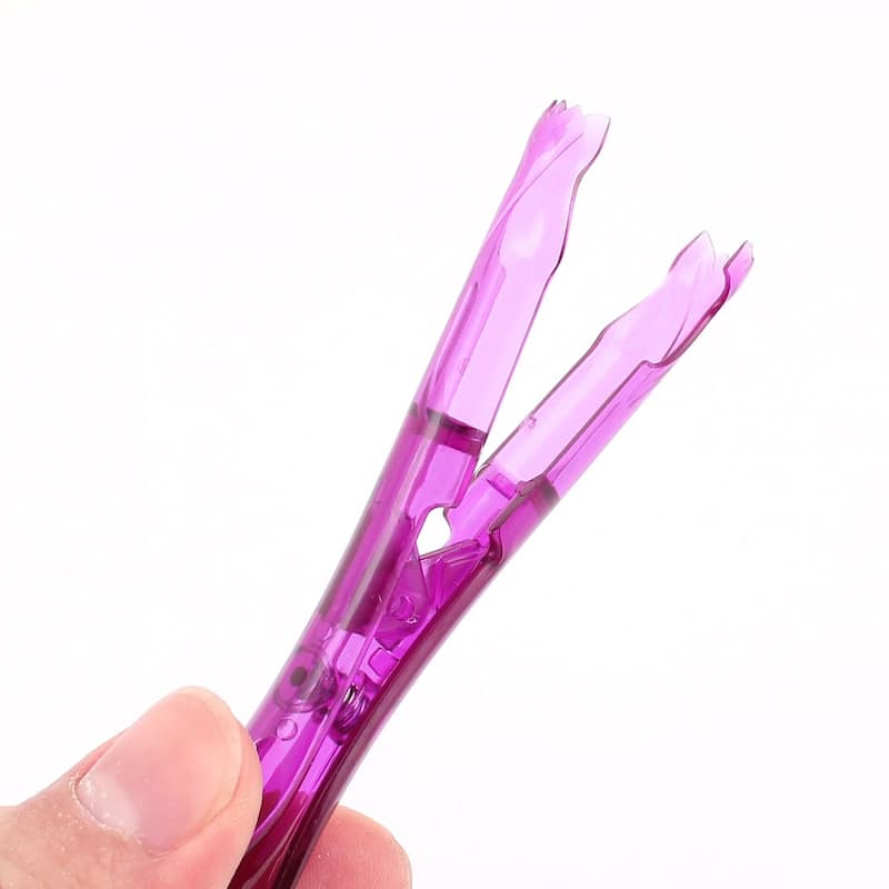 2pcs Plastic Spring Loaded Fruit Grape Cherry Seed Remover Corer - Clear Purple, Clear Green