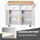 HOMCOM Rolling Kitchen Island Cart with Rubber Wood Top, Spice Rack, Towel Rack & Drawers for Dining Room