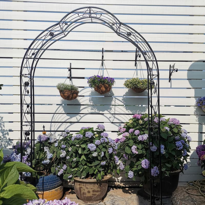 Metal Garden Arch Assemble Freely with 8 Styles Garden Arbor Trellis Climbing Plants Support Rose Arch