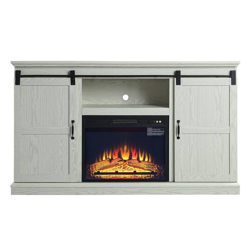 Myrtle 60 In. Fireplace Sliding Doors Media Console