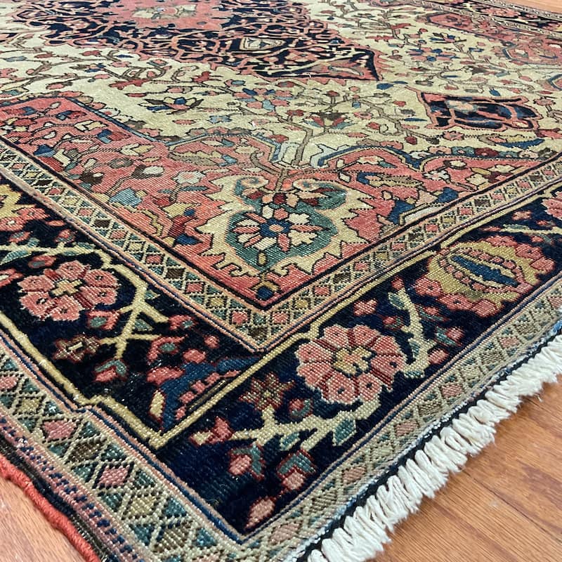 HERAT ORIENTAL Antique 1890s Farahan Wool Rug - 4'7" x 6'4"