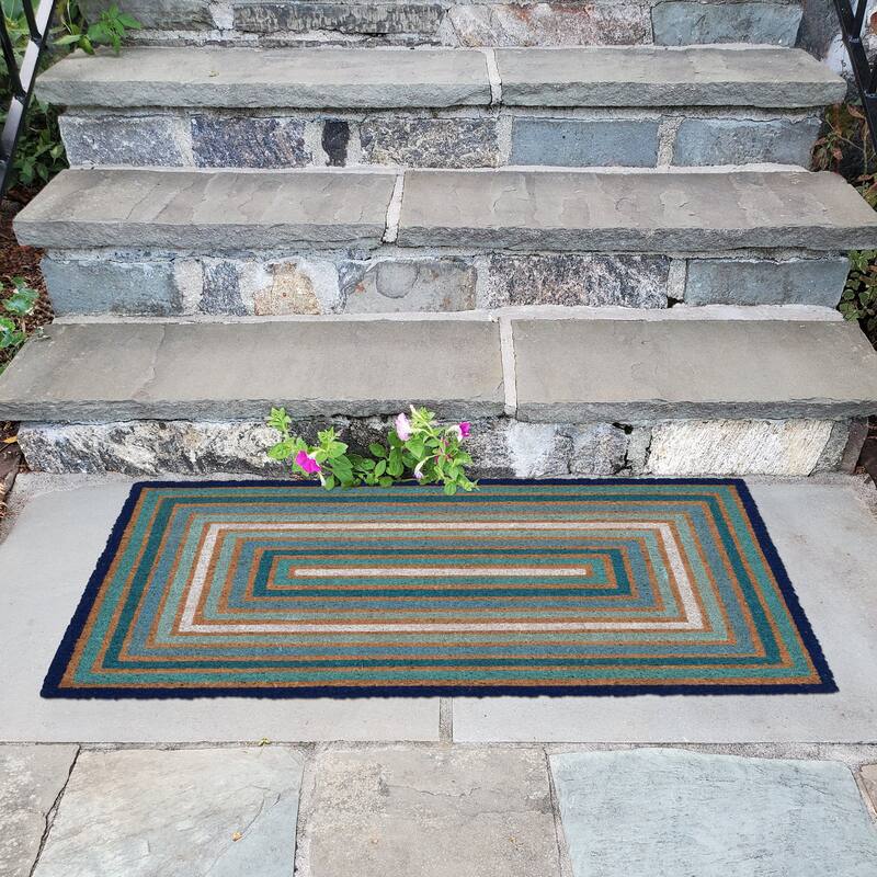 Liora Manne Multi Border Coir Welcome Door Mat (1'6" x 2'6")