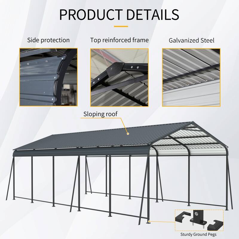Heavy-Duty Galvanized Steel Carport‌ – Industrial-Grade Metal Shelter for Cars & Trucks with Corrosion-Resistant Frame