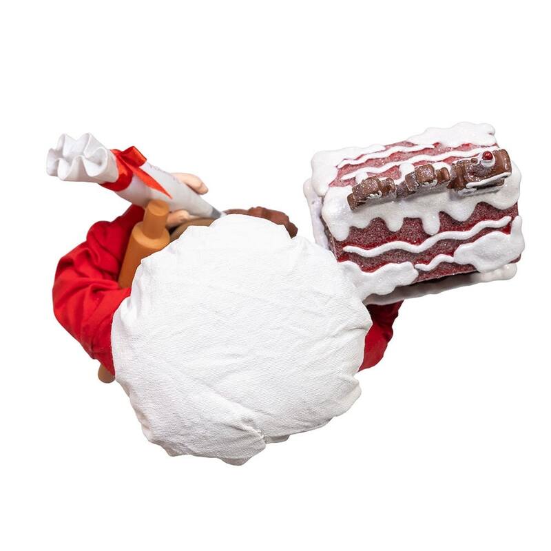 Kurt Adler 10.5-Inch Fabriche Chef Santa Decorating Gingerbread House