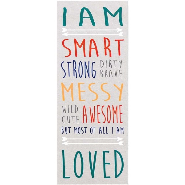 14" Gray Boys Motivational "I Am Smart" Rectangular Wall Plaque - N/A