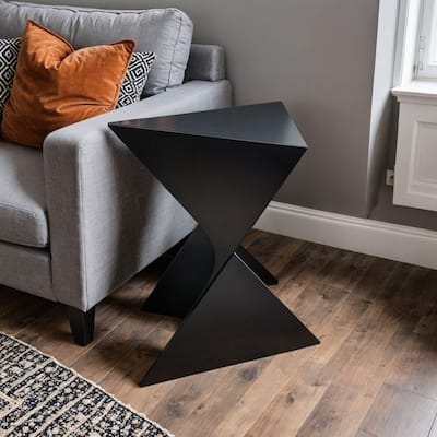 Randolph Indoor Side Table Lightweight Triangular Design Accent End Table for Home Office Living Room and Bedroom