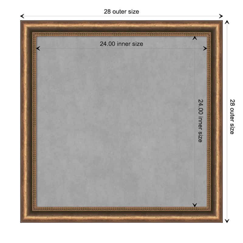 Amanti Art Manhattan Bronze Narrow Framed Magnetic Board - Board Size 24x24