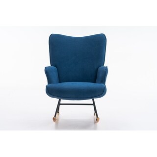 Modern Blue Rocking Chair with Wood Legs for Bedroom and Living - Bed ...